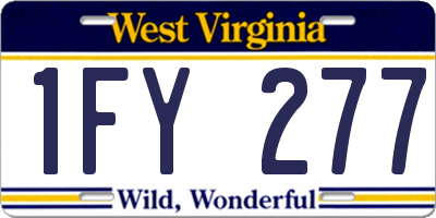 WV license plate 1FY277