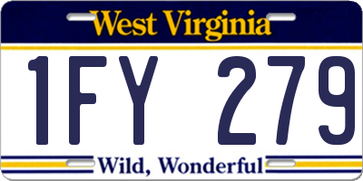 WV license plate 1FY279