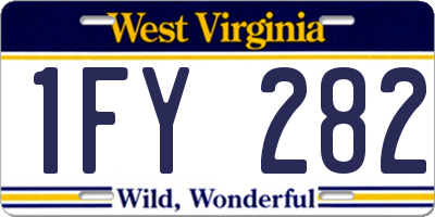 WV license plate 1FY282