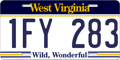 WV license plate 1FY283
