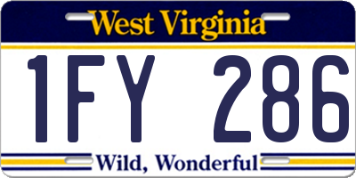 WV license plate 1FY286