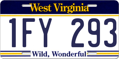 WV license plate 1FY293