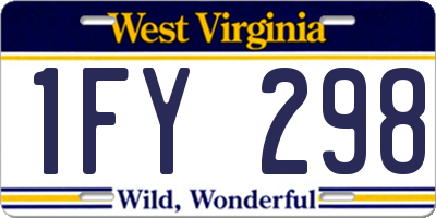 WV license plate 1FY298