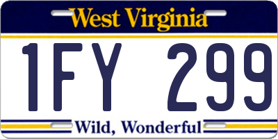 WV license plate 1FY299