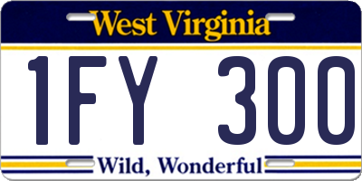 WV license plate 1FY300
