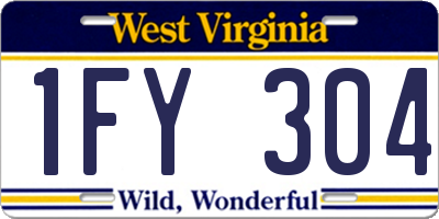 WV license plate 1FY304