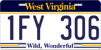 WV license plate 1FY306
