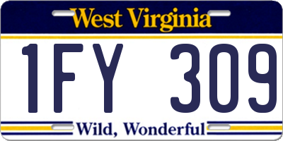WV license plate 1FY309