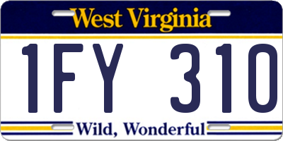 WV license plate 1FY310