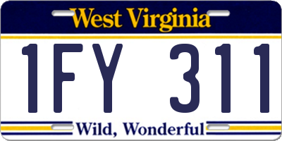 WV license plate 1FY311