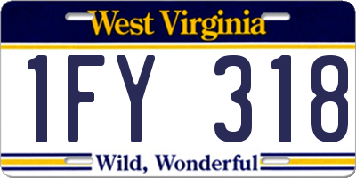 WV license plate 1FY318