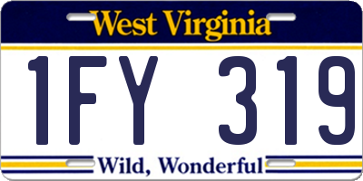 WV license plate 1FY319