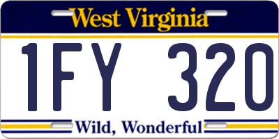 WV license plate 1FY320