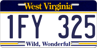 WV license plate 1FY325