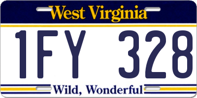 WV license plate 1FY328