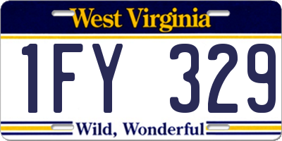 WV license plate 1FY329