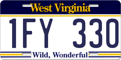 WV license plate 1FY330