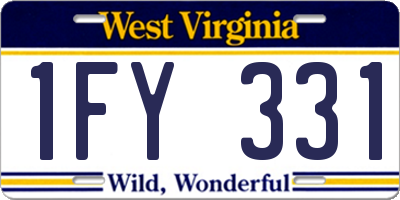 WV license plate 1FY331