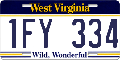 WV license plate 1FY334