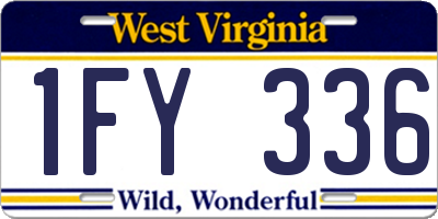 WV license plate 1FY336
