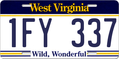 WV license plate 1FY337