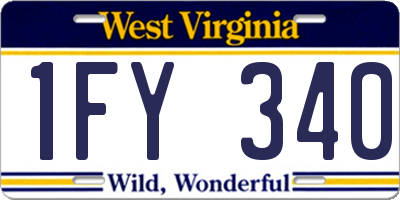 WV license plate 1FY340