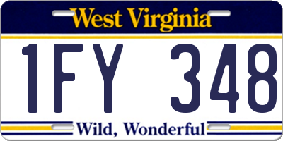WV license plate 1FY348