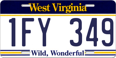 WV license plate 1FY349