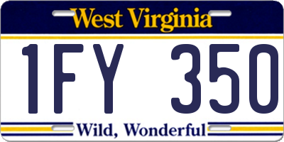 WV license plate 1FY350