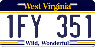 WV license plate 1FY351