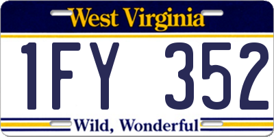 WV license plate 1FY352