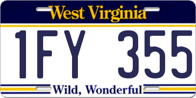 WV license plate 1FY355