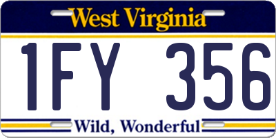 WV license plate 1FY356