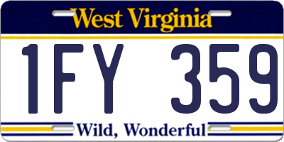 WV license plate 1FY359