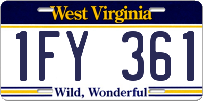 WV license plate 1FY361