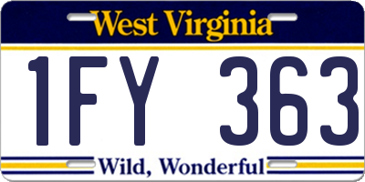 WV license plate 1FY363