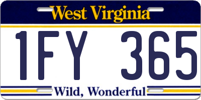 WV license plate 1FY365
