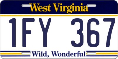 WV license plate 1FY367