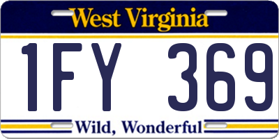 WV license plate 1FY369