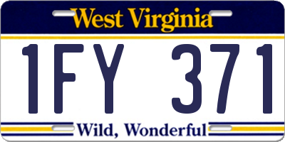 WV license plate 1FY371