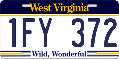 WV license plate 1FY372