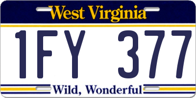 WV license plate 1FY377