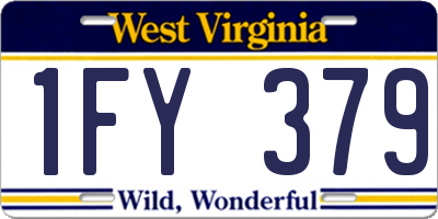 WV license plate 1FY379