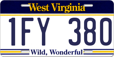 WV license plate 1FY380
