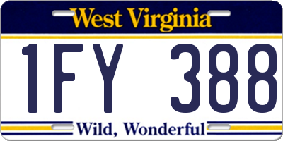 WV license plate 1FY388