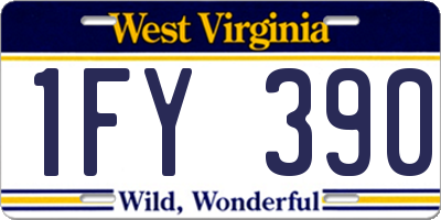 WV license plate 1FY390