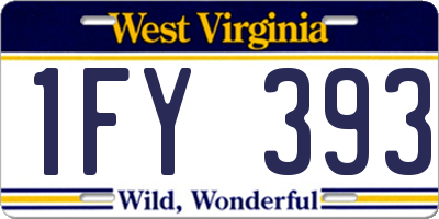 WV license plate 1FY393