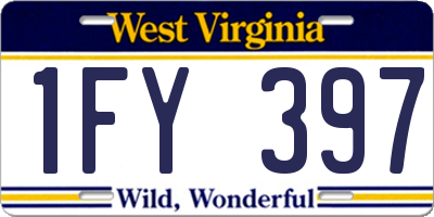 WV license plate 1FY397