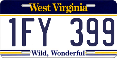 WV license plate 1FY399