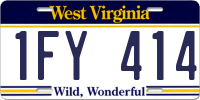WV license plate 1FY414